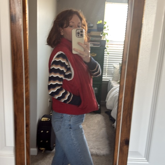 Red Corduroy and Fleece Vest - Picture 5 of 7